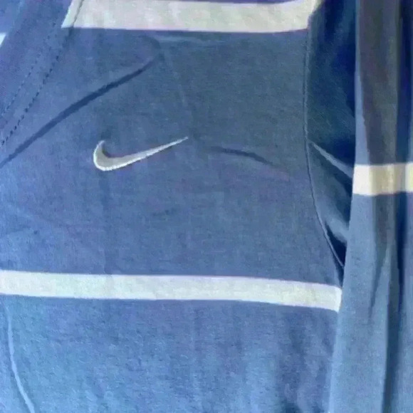 Nike the althletic dept Large blue and white striped shirt like‎ new size Medium - Picture 4 of 6